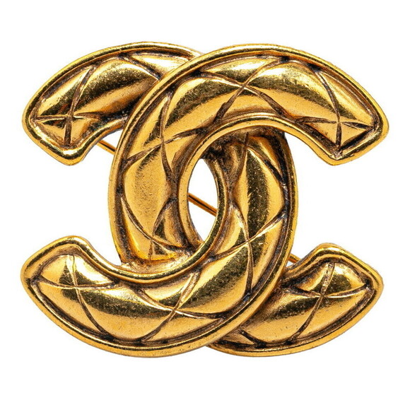 Chanel Quilted CC Logo Brooch Metal Brooch in Good condition - Picture 1 of 8